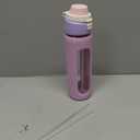 MUKOKO 2-in-1 Borosilicate Glass Water Bottle with Straw for Sports and Travel, 24oz Drinking Bottle with Silicone Sleeve, BPA Free, Leak Proof, Pink