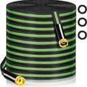 Garden Hose 50 ft Flexible Water Hoses Non-Expanding Lightweight Portable No Kink High Pressure Flat Fabric 3/4” fittings Leak-proof Durable Pipe for Outdoor Outside Yard Lawn Patio Watering Car Wash