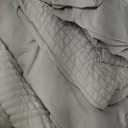 CozyLux Queen Comforter Set Beige - 7 Pieces Striped Seersucker Bed in a Bag, Soft Lightweight Boho Bedding Set with All Season Comforters Queen Size, Sheets, Pillowcases & Shams