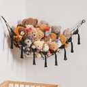 Stuffed Animal Toy Storage Net Hanging Organizer Kid's Playroom Stuffed Animal Display Plush Toy Hammock for Corner Hanging Net-Black