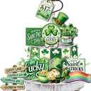 20 Pcs Saint Patricks Day Tiered Tray Decor Set - Lucky Saint Patricks Day Decorations for Home, Kitchen, Table Trays Decorative Farmhouse Wood Tier Tray Decor Items for 2 Tier Tray Decor