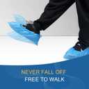 Hitituto Shoe Covers Disposable Non-slip for Indoors -100 Pieces (50 Pairs) Waterproof Premium CPE Booties Shoes Protectors Coverings, fits up to size 11 US Men and 13 US Women, Blue, Large