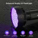 GLOSSDAY UV Flashlight Black Light, 100 LED Black Light Flashlight for Dog/Cat Pet Detector, Scorpions Finder