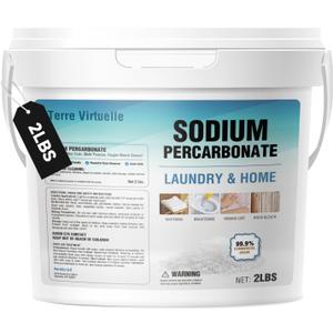 Sodium Percarbonate Oxygen Bleach Powder & Laundry Booster Multi-Purpose Cleaner for Stain Removal, Whitening, Deodorizing Chlorine-Free (2LBS)