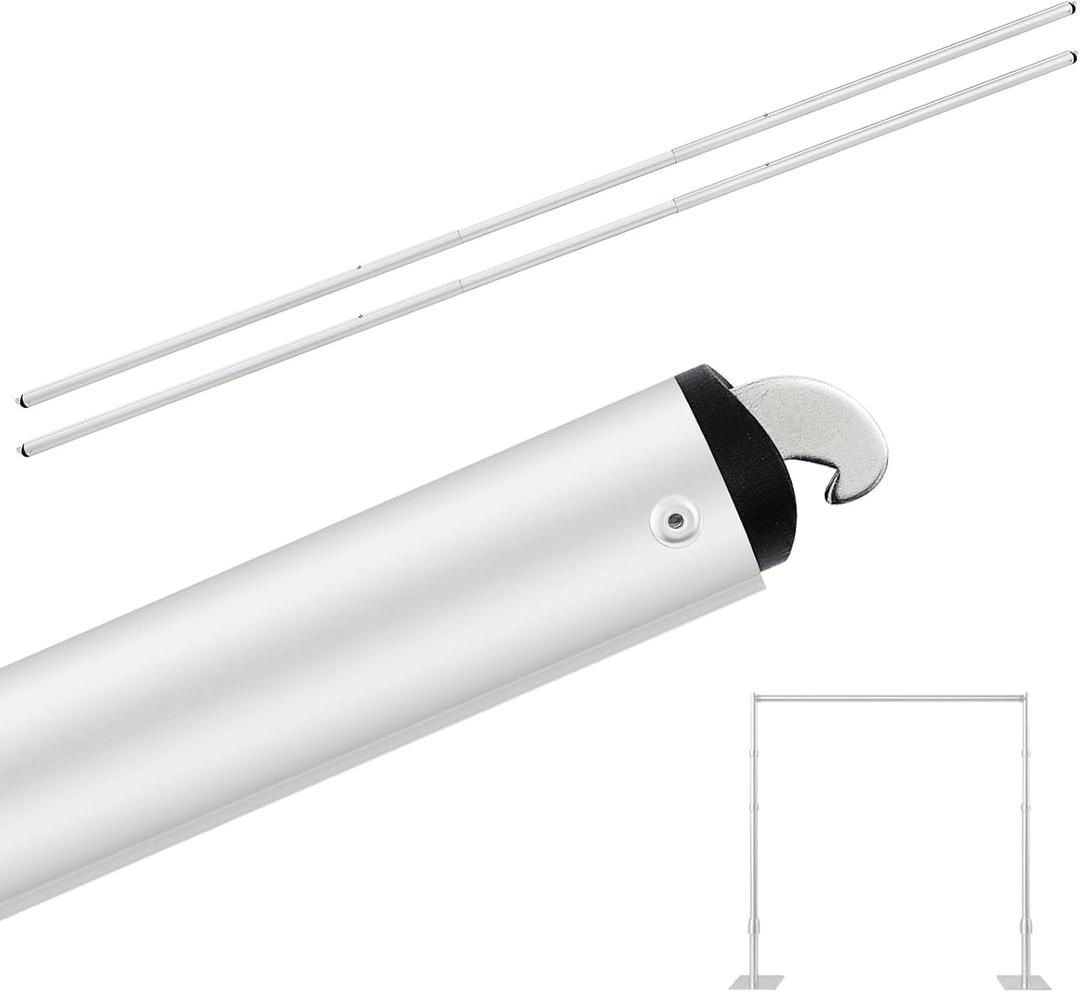Zonon 2 Pcs 4-10ft Double Layer Adjustable Crossbar and Hangers for Use with Pipe and Drape Kit Pipe and Drape Crossbar for Backdrop Stand, Background Curtain and Wedding Decor