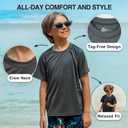 Kanu Surf Boys' Short Sleeve UPF 50+ Rashguard Swim Shirt (6, Solid Charcoal)