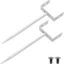 Downspout Bracket white - Adjustable size, heavy-duty galvanized iron with environmentally friendly coating, rust-resistant anchors for pipe support, easy to install (white, 4-piece set)