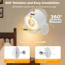 LED Wall Mounted Lights 2 Psc with Remote, 3000mAh Rechargeable Battery Operated Wall Sconces, 3 Lighting Modes & Dimmable, 360°Rotate Cordless Wall Light for Bedroom Bedside Reading Study(Burlywood)