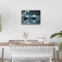 Zen Bathroom Wall Art Flowers Picture Wall Decor Just Breathe Quotes Canvas Painting Spiritual Stone Pictures Home Decoration for Office Bathroom Bedroom Living Room Framed 20"x16"