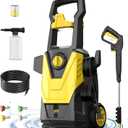 Electric Pressure Washer, 4800PSI Max 3.0GPM Power Washer Electric Powered with 20FT Hose, 35FT Power Cord, 4 Nozzles Foam Cannon High Pressure Washer for Car Patio Garden Fences(Yellow)