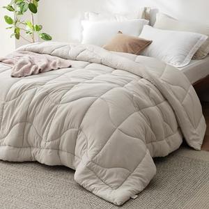 Bedsure Comforters Queen Size - Down Alternative Comforter for All Season, Ultra-Soft Prewashed Duvet with 4 Tabs, Lightweight & Warm Bedding - Machine Washable, Linen, Queen, 88x88 Inches