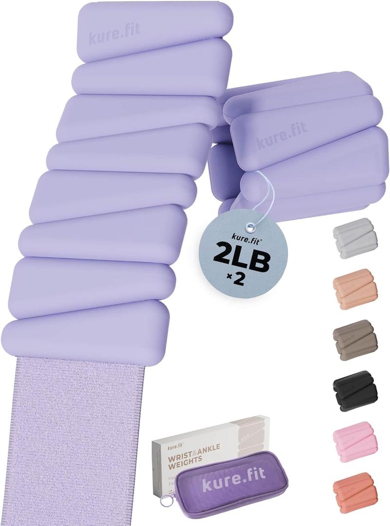 Pilates Weight | Wrist & Ankle Weights for Women | Weighted Bangles | 1LB/ 2LB Each (Set of 2) (Lilac)