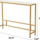 MAJARO Small Modern Console Table for Entryway, Tempered Glass with Metal Frame Sofa Table for Living Room, Hallway, Office (Single-Layer, Gold), 38.19 inches x 9.45 inches x 29.13 inches