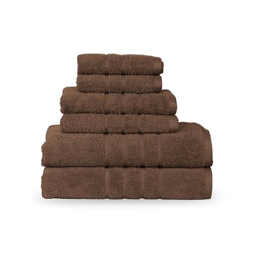 Martex 4 Piece Towel Set – Ultimate Performance – 100% Cotton – 2 Bath Towels – 2 Hand Towels –  Low-Linting – Supersoft & Absorbent Bathroom Set – Easy Care – Chocolate
