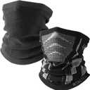 WTACTFUL Winter Neck Warmer Gaiter (1Pack or 2Pack), Breathable Face Mask for Ski, Snowboard, Running, Hiking (Black + Gray)