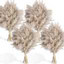 40 PCS Nature Pampas Grass Bouquet Decor - Boho Flowers and Feathers for Centerpieces, Perfect for Floor Vase Fillers, Home Decor, Living Room, and Wedding Decor