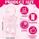 Reginary 12 Pcs Pink Ballet Gift Acrylic Shoes Luggage Tags for Ballerina Suitcases Bulk 3.94 Inches Travel Suitcase Labels with Metal Ring Name ID Card DIY Backpack Card for Women Dancer Gift