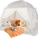 Bed Tents Canopy BedPrivacy Dream Tent for Cozy Indoor Sleeping, Light-Reducing,and Breathable, with 4 Doors Floor Tent BedAvailable in Twin, Full, and Queen Sizes (Gray)