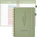 Oucaru Undated Daily Planner, A5 Spiral Notebook with Hourly Schedule, To Do List, Priorities, and Notes for Productivity - Easily Organize Your Tasks, Appointments & Goals for Women