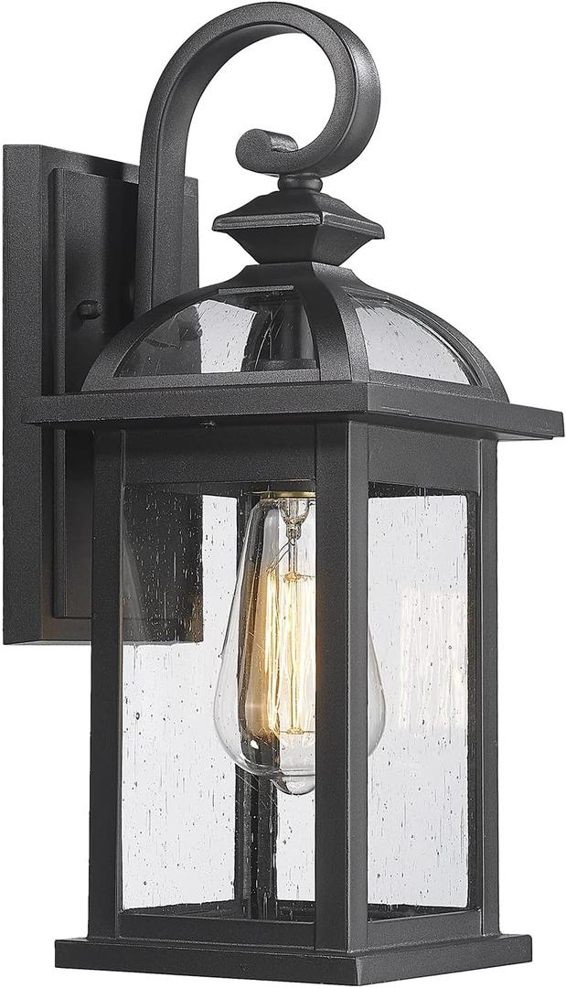 Darkaway Outdoor Lights Fixtures Wall Mount, Outdoor Wall Sconce with Seeded Glass Waterproof Outside Exterior Lighting Fixture for House, Front Porch, Patio (1 Pack)