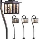 EDISHINE Low Voltage Landscape Lighting, 3W 185LM Oil-Rubbed Bronze Outdoor Landscape Path Lights for Garden Driveway, Die-Cast Aluminum, 50,000H Integrated LED, 4-Pack