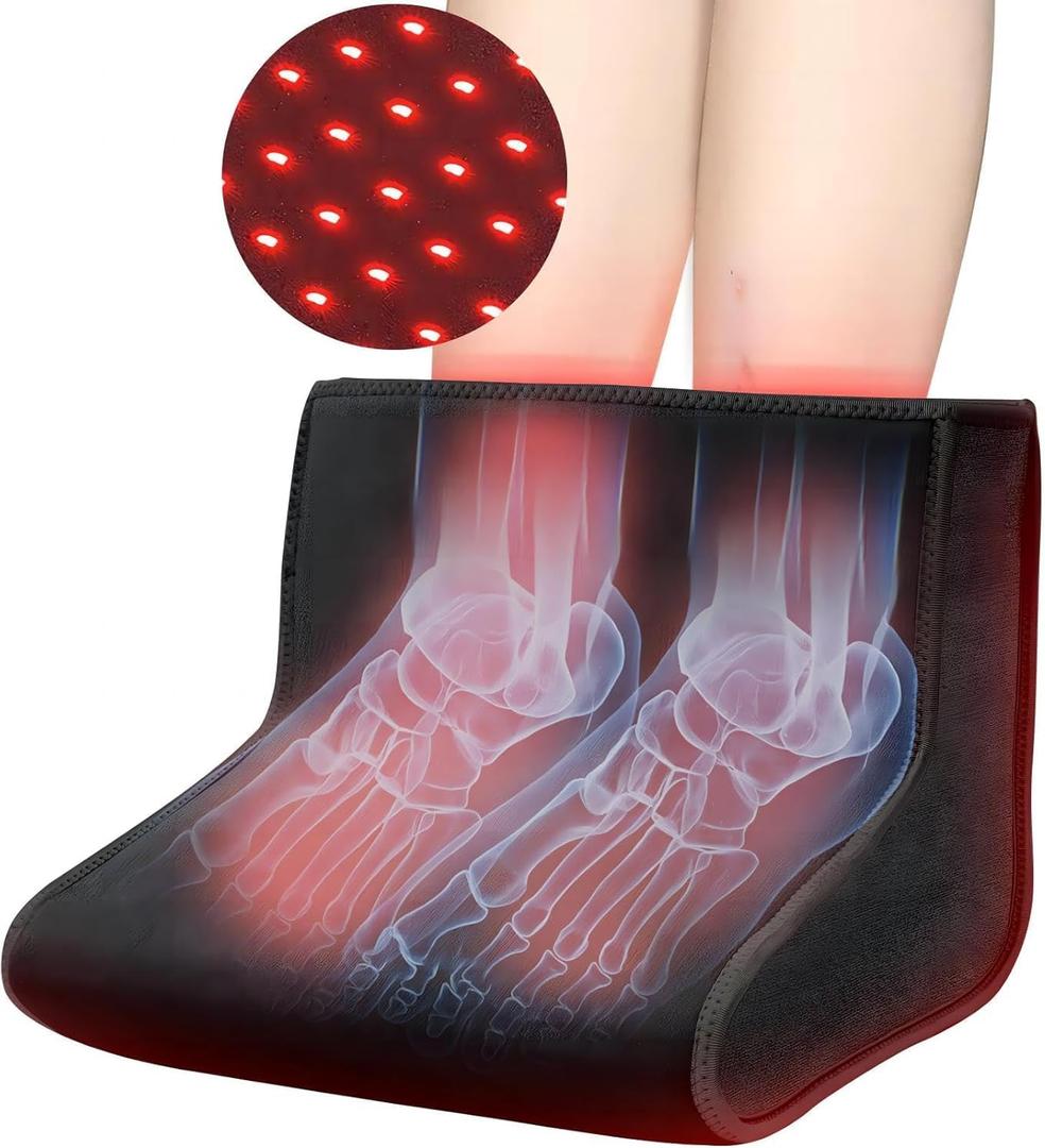 Monaggio New Red Light Therapy for Feet Neuropathy  320 Dual-Wavelength LEDs, Infrared Therapy for Foot & Ankle, Adjustable Timer & Power, Relief for Plantar Fasciitis & Neuropathy Pain (Black)
