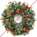 Christmas Wreaths for Front Door, Prelit Christmas Wreath Outdoor with 30 Warm White & Colorful Lights 8 Modes Timer Pinecones Berried Norfolk Pine Wreath 20 Inch Xmas Decorations for Door Wall Window