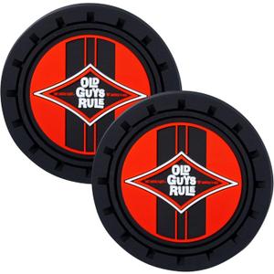 Plasticolor 001972 Old Guys Rule 2pc Auto Coasters