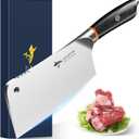 MAD SHARK Meat Cleaver, Professional 7.5 Inch Bone Chopping Butcher Knife with Heavy Duty Blade, German Military Grade Composite Steel, Chinese Chef's Bone Cutting Knife for Home Kitchen & Restaurant