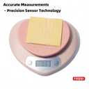 Cute Kitchen Scale, Digital Food Scale with LCD Display, 11 lb (5kg) Capacity, 0.03 oz (1g) Precision for Baking and Cooking (Pink)