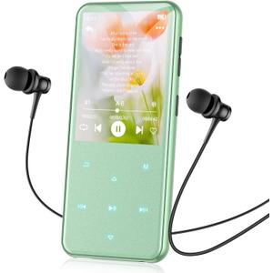 AGPTEK 64GB MP3 Player with Bluetooth, M3 2.4 inch Music Player with Speaker and FM Radio, Touch Buttons, Supports Up to 128GB (Green)
