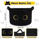 Cute Cat Toy Basket, Large Cotton Rope Toy Bin Box for Cats Bin | Oval Baby 0rganize Blanket Shower Hamper with Handles, Decorative Storage Cat Bin, Halloween Decor,13"D x 8"H IN