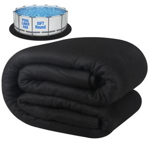 18FT Pool Pad for Above Ground Pool,350G/M Thicker Pool Liner Pad,Pool Padding for Above Ground Pool,Pool Bottom Pad Seamless,Double Density Puncture Resistant,Pre-Cut Pool Mat,Geotextile Material