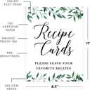 Andaz Press Wedding Party Signs, Natural Greenery Green Leaves, 8.5x11-inch, Recipe Cards, Leave Your Favorite Recipes, 1-Pack