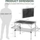Titanker Folding Camping Table 3ft, Large Camp Table Portable with Extra Side Racks & Storage Net, Folding Picnic Table, Outdoor Patio Table, RV/Car Camping Essentials, Aluminum, Silver