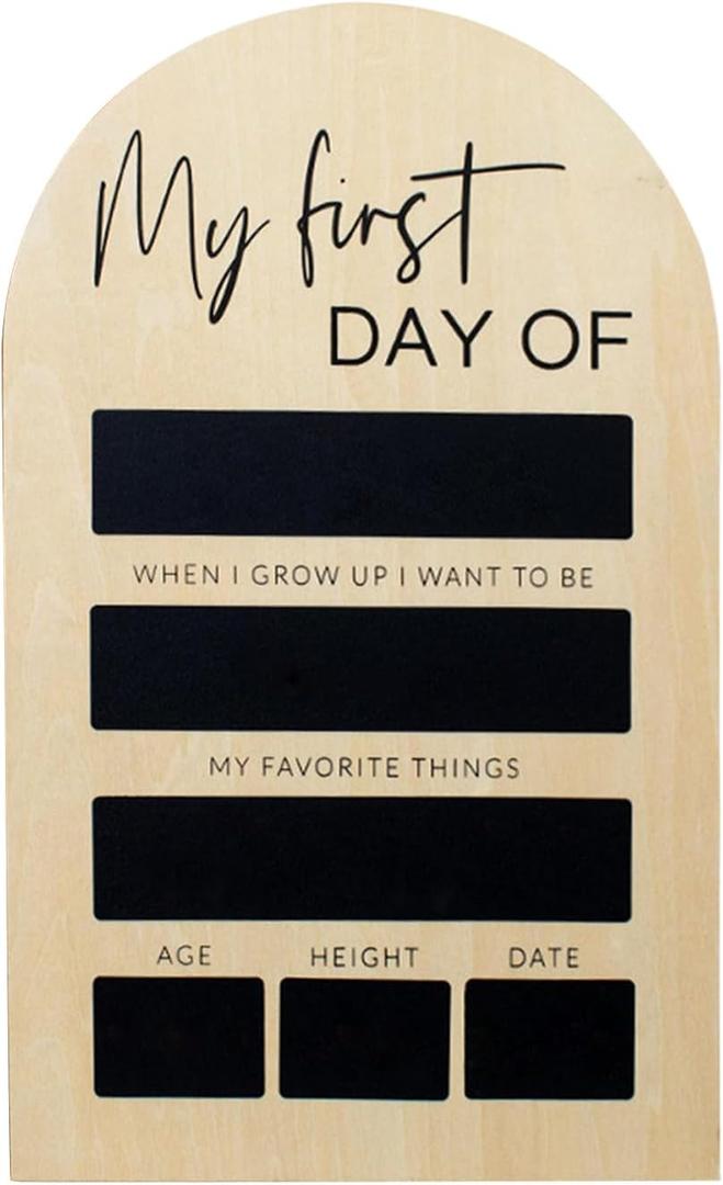 Wooden First and Last Day of School Board Sign - First Day of School Signs | Large Back to Schools Sign for Lasting Memories | Wooden Chalkboard Photo Prop | Portable Reusable Chalkboard Board