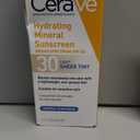 CeraVe Hydrating Mineral Sunscreen SPF 30 with Sheer Tint, Tinted Mineral Sunscreen with Zinc Oxide & Titanium Dioxide, Blends Seamlessly For Healthy Glow, Medium, 1.7 Fluid Ounce