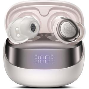 Sleep Earbuds Bluetooth Light-Weight Headphones, Mini Sleep Headphones Small Design for Side Sleepers, Clear Calls Earphones, Pearl White