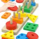 Yetonamr Montessori Toys for 1 2 3 Years Old Boys Girls Birthday Gifts, Wooden Sensory Toys for Ages 2-4 Toddlers Kids Baby, Toddler Learning Toy Activities Puzzles Ages 1-3