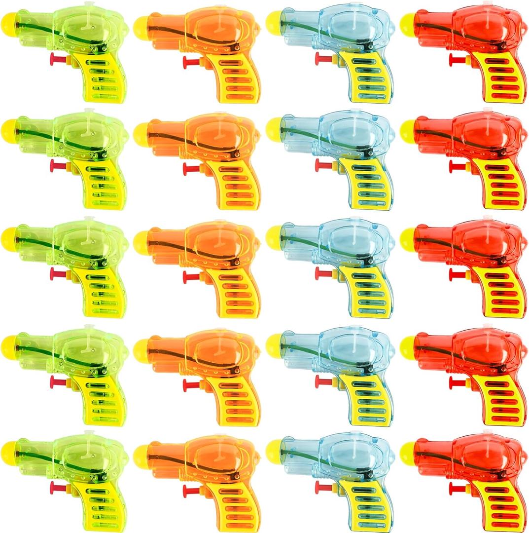20 Pcs Mini Water Guns Plastic Small Squirt Guns Colorful Water Blaster Pool Beach Toys for Kids Birthday Party Favor Summer Outdoor Swimming Water Fighting Toys
