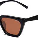 SOJOS Polarized Narrow Square Cateye Sunglasses for Women Retro Trendy Driving Glasses SJ2169