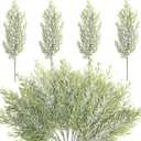 Alpurple 30 Pcs Christmas Snow Frosted Pine Branches- 13.5" Snowy Artificial Pine Needles Branches Twigs- Greenery Ceder Sprigs Pine Picks Stems for Christmas Wreath Home Garden Decoration