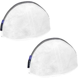 Laundry 360 2 Pack X-Large Bra Wash Bag, Holds 5 Bras, Zipper Closure, Prevents Pulling and Tearing, White