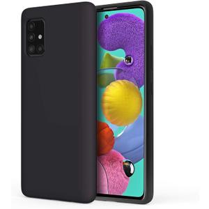 Case for Galaxy A51 5G, Dual Layer Hybrid Hard PC & Soft Silicone Gel Rubber Bumper Slim Fit, Black