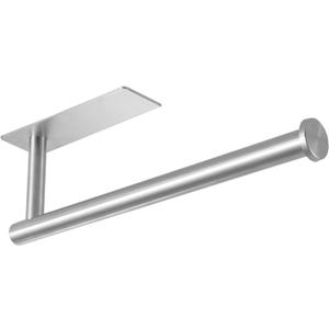theaoo Under Cabinet Paper Towel Holder for Kitchen, Adhesive Paper Towel Roll Rack for Bathroom Towel, SUS304 Stainless Steel Wall Mount, for Adhesive and Screws (Silver)