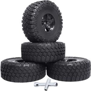 Height 4.72 inches (120mm) 1/10 Short Course Truck Tires and Wheel Rims 12mm Hex with Foam Inserts for for All Terrain, Set of 4 (Style B)