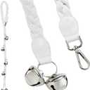 Dog Doorbells for Potty Training, Poly Urethane Puppy Door Bells, Hand-Woven Dog Bells for Dog Training, Extra Loud Bells for Door Knob, Ring to Go Outside Doggie Pet Supplies (White Leather Twisted Style)
