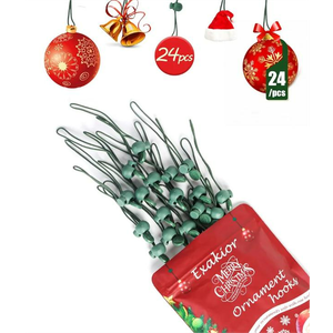 Ornament Hooks – Essential Christmas Tree Decorating Hangers Great Xmas Ornament Hooks for Hanging Christmas Decorations 35 PCS (Round-Upgraded-24pcs)