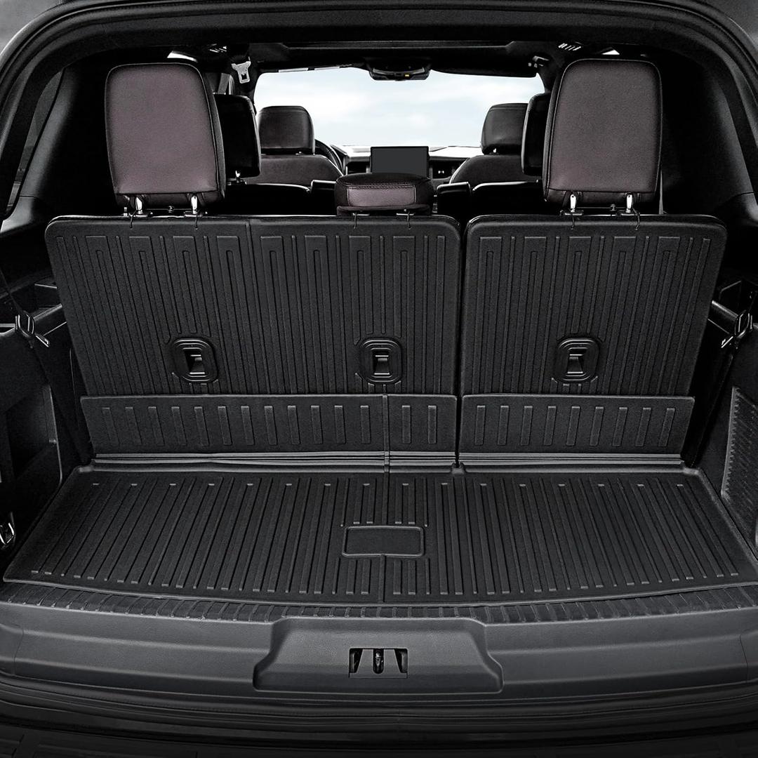 Cargo Mat for 2018-2024 Ford Expedition/Lincoln Navigator 7/8 Seats, Full Coverage All Weather Trunk Cargo Liner with 3rd Row Backrest Protectors (Not fit Max or L Model)