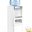 Electactic Water Dispenser with Ice Maker, Top Loading Hot & Cold Water Cooler for 5 Gallon Bottles, Child Safety Lock, Ideal for Home, Office, Garage – White
